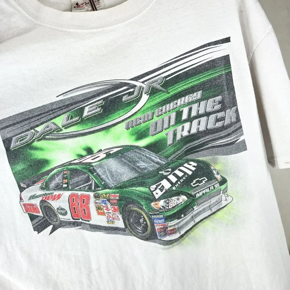 Vintage Dale Earnhardt Jr 88 AMP Energy NASCAR T-Shirt XL Double Sided Chase